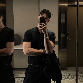 Férfi Henry galléros rövid ujjú kötött polo, brit stílus, slim fit, Ice Silk anyag