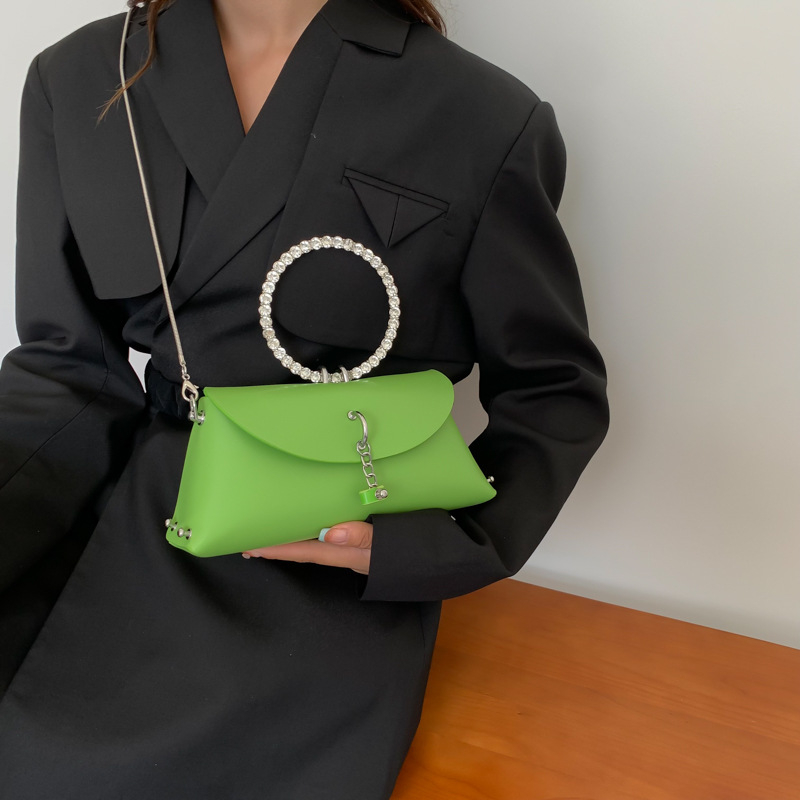 Niche dizajn dijamantima posvećena torba s kružnom ručkom i lančanim remenom – ženska crossbody torba, 2025