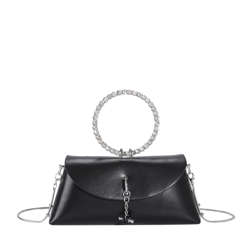 Niche dizajn dijamantima posvećena torba s kružnom ručkom i lančanim remenom – ženska crossbody torba, 2025