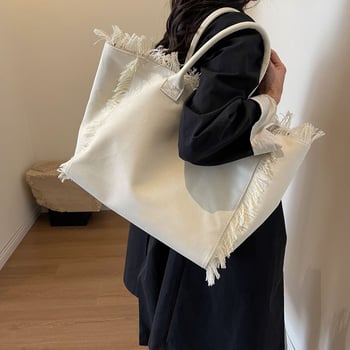 Ženska tote torba velike kapacitete, platno, gradski stil, svakodnevna upotreba, otvoreni vrh