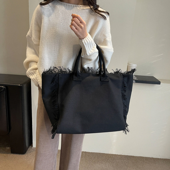 Ženska tote torba velike kapacitete, platno, gradski stil, svakodnevna upotreba, otvoreni vrh