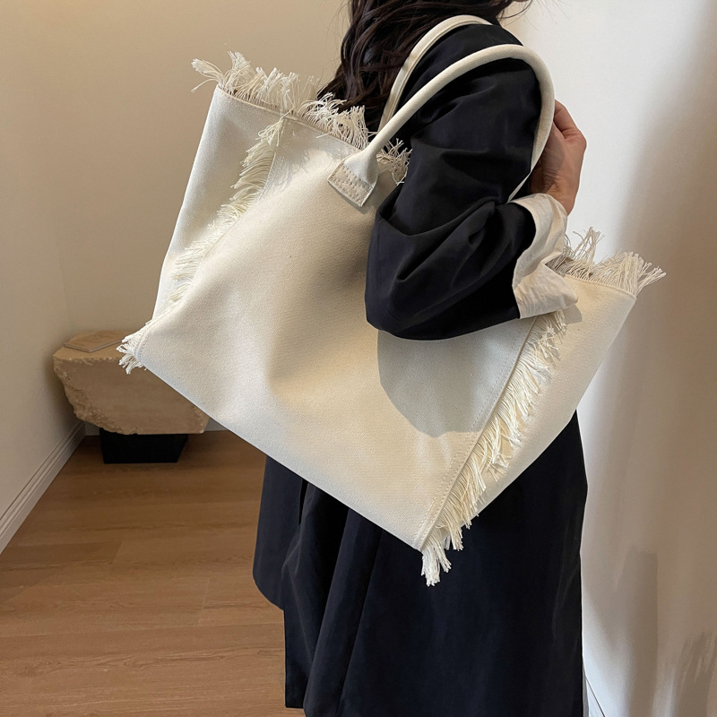 Ženska tote torba velike kapacitete, platno, gradski stil, svakodnevna upotreba, otvoreni vrh