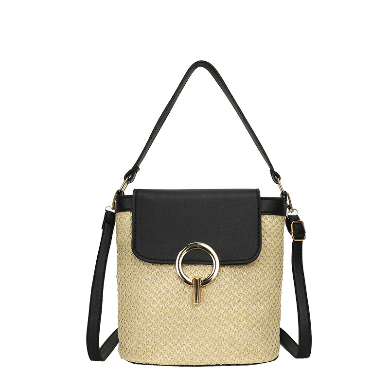 Ženska slamnata pletena torba, moderni model 2023., casual, minimalistička i svestrana, za rame i crossbody