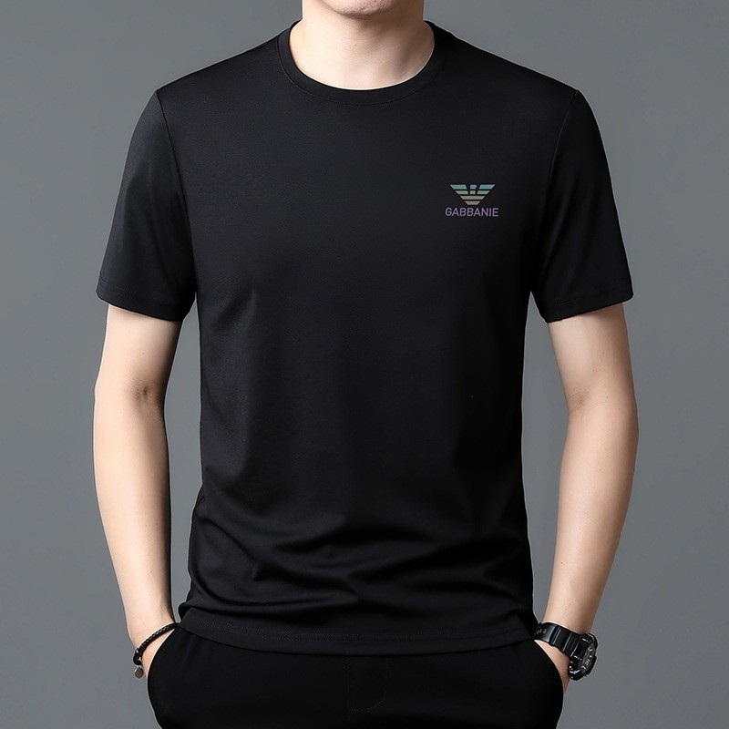 Muški jednobojni T-shirt s kratkim rukavima, okrugli izrez, od mercerisane pamuka, lagana ljetna majica