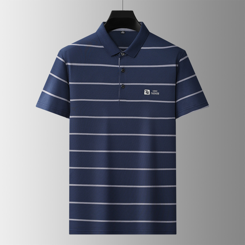 Muški ljetni T‑shirt od ice silk s kratkim rukavima, ležeran kroj, casual s nano rupicama
