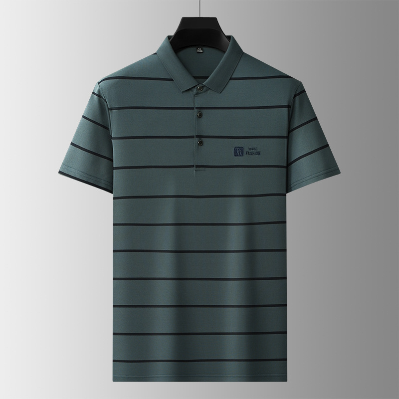Muški ljetni T‑shirt od ice silk s kratkim rukavima, ležeran kroj, casual s nano rupicama