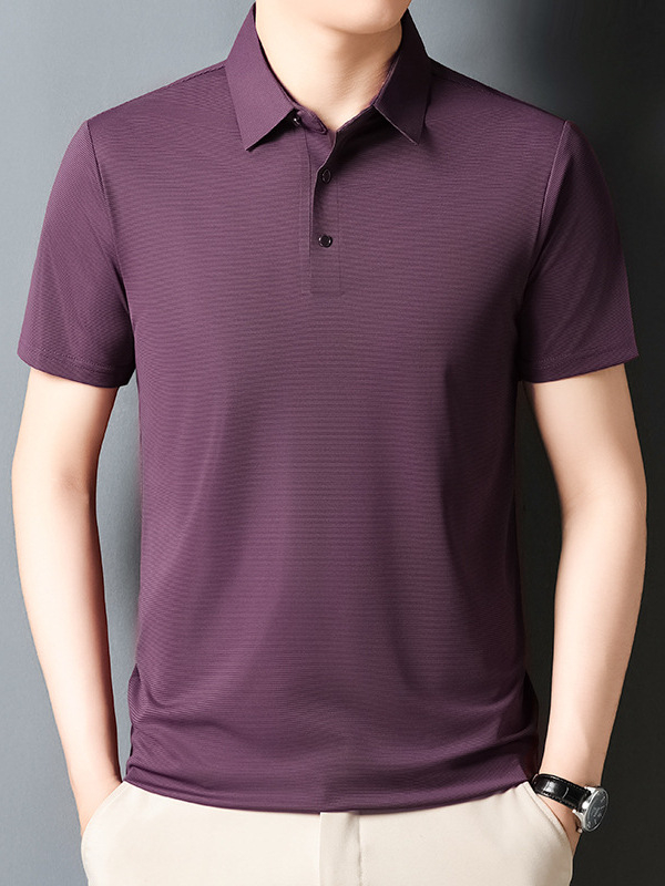 Muška ljetna polo majica od ice silk materijala, jednobojna, kratka rukava, prozračna, lagana