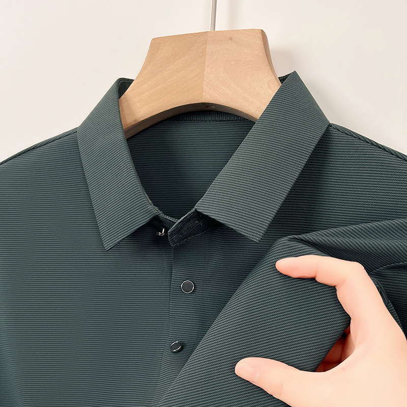 Muška ljetna polo majica od ice silk materijala, jednobojna, kratka rukava, prozračna, lagana
