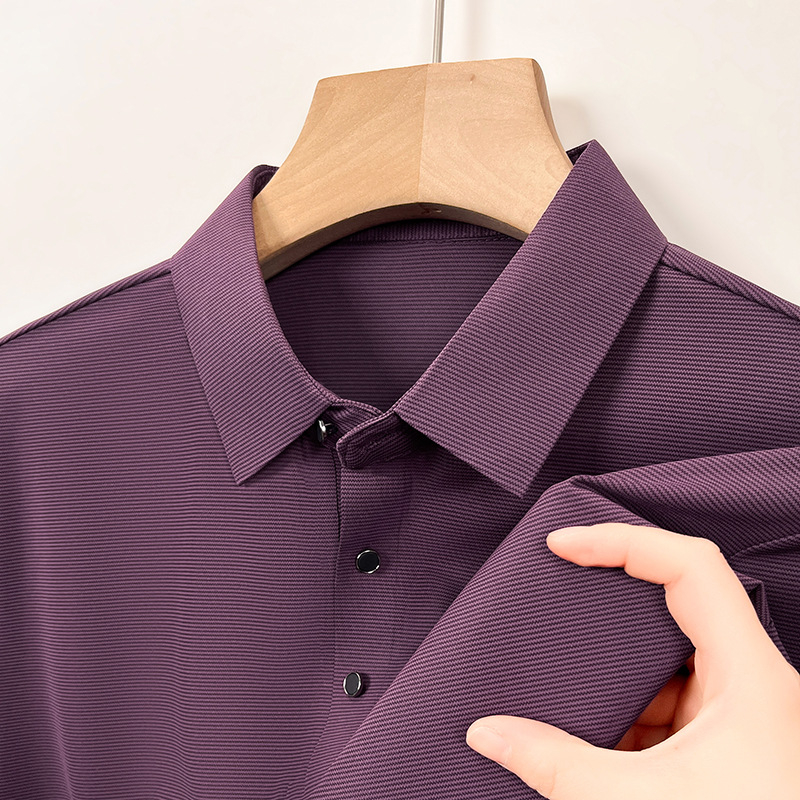 Muška ljetna polo majica od ice silk materijala, jednobojna, kratka rukava, prozračna, lagana