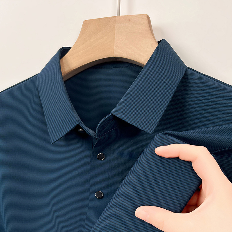 Muška ljetna polo majica od ice silk materijala, jednobojna, kratka rukava, prozračna, lagana