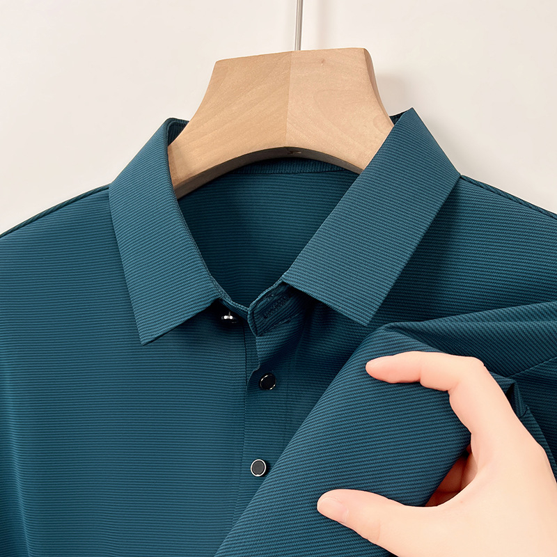Muška ljetna polo majica od ice silk materijala, jednobojna, kratka rukava, prozračna, lagana