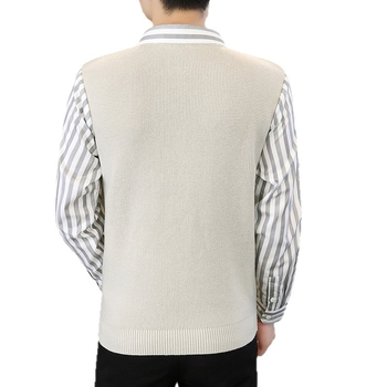 Pulover tricotat jacquard, căptușit cu fleece, guler fals de cămașă, toamnă-iarnă 2025