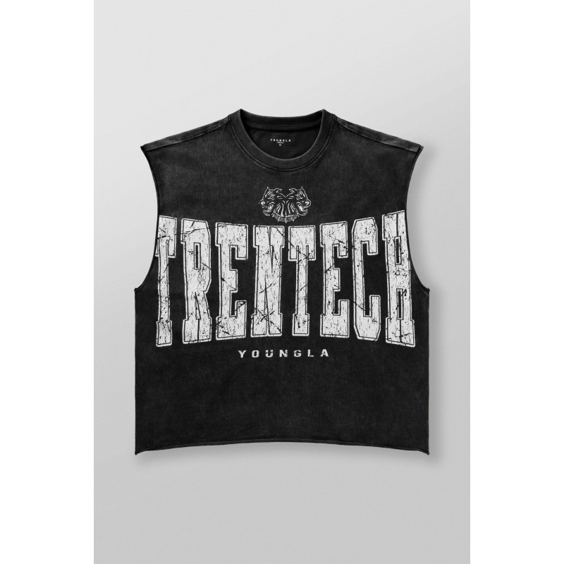Nyári pamut ujjatlan mellény retro mosott hatású, amerikai street stílusú High Street, tiniknek, sportos ujjatlan felső, páros szett