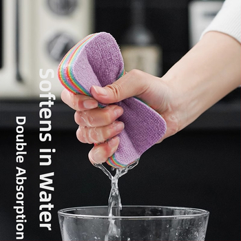 Višeslojna microfiber krpa za posuđe, vrlo upijajuća, bez dlačica, za uklanjanje masnih mrlja