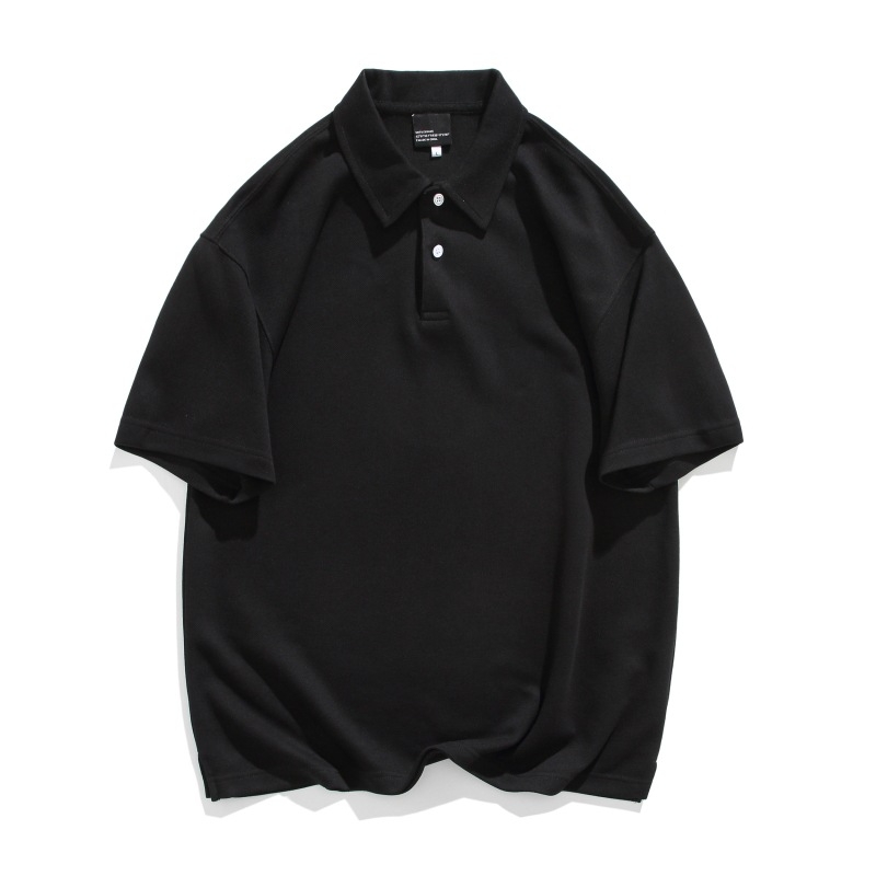 Japán stílusú trend polo rövid ujjú, laza szabású, egyszínű, férfi nyári polo, testreszabható