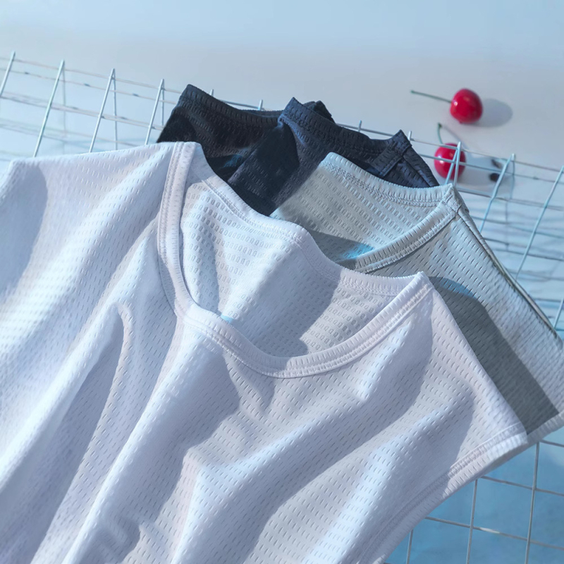 Muški bez rukava top od ice silk za ljeta, lagan, prozračan, mrežasti materijal, brzo suši, udoban kroj