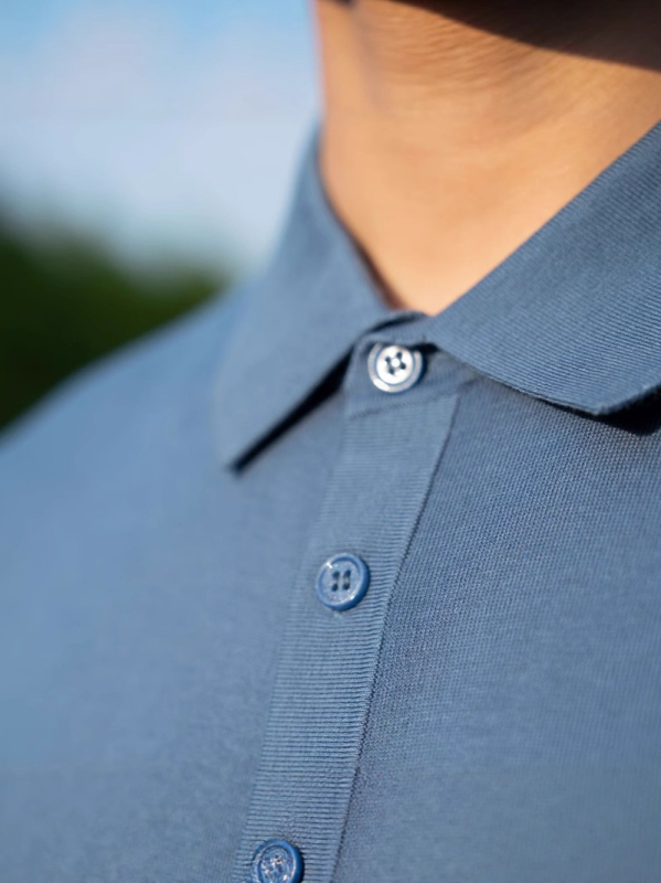 Muški polo majica kratkih rukava, ljeto 2025, mješavina Tencel pamuk i svila dudova, minimalistički američki stil