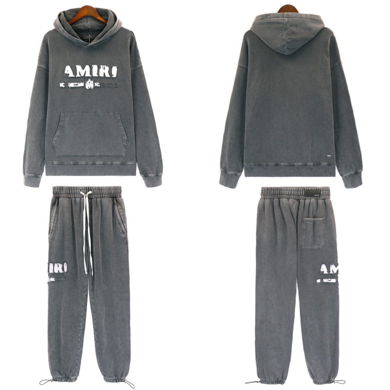 Férfi kapucnis pulóver szett, mosott kopott streetwear stílusban, hímzés, bő szabás, plusz méret
