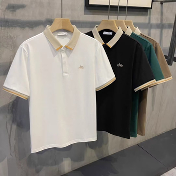 2026 umjetničko polo majica kratkih rukava, japanski stil, muška ljetna opuštena silueta, patchwork dizajn