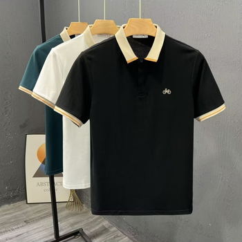 2026 umjetničko polo majica kratkih rukava, japanski stil, muška ljetna opuštena silueta, patchwork dizajn