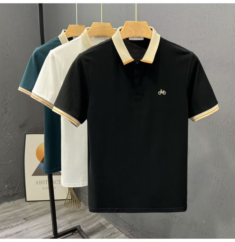 2026 umjetničko polo majica kratkih rukava, japanski stil, muška ljetna opuštena silueta, patchwork dizajn