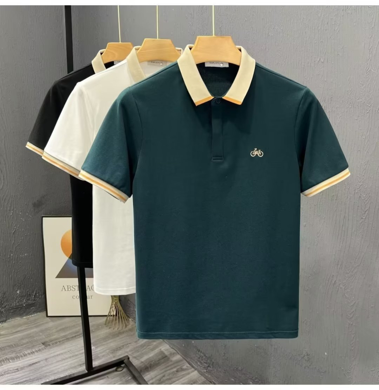 2026 umjetničko polo majica kratkih rukava, japanski stil, muška ljetna opuštena silueta, patchwork dizajn