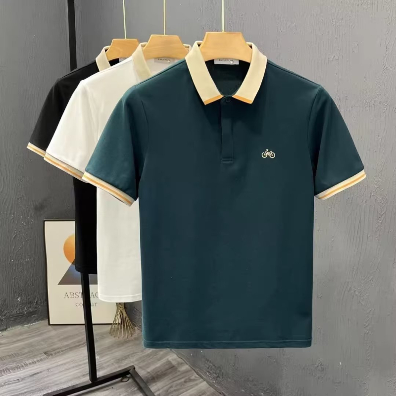 2026 umjetničko polo majica kratkih rukava, japanski stil, muška ljetna opuštena silueta, patchwork dizajn