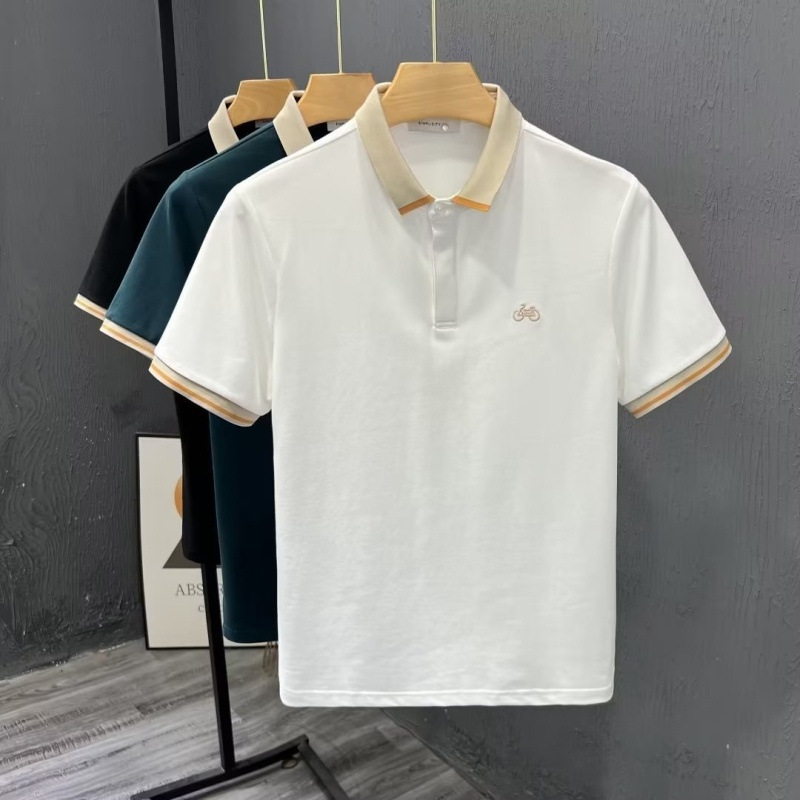 2026 umjetničko polo majica kratkih rukava, japanski stil, muška ljetna opuštena silueta, patchwork dizajn