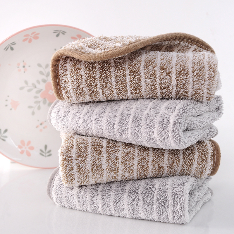Japanskog stila mikrofiber krpa za suđe s prugama od bambusovog ugljena, upija vodu, za kuhinjsko čišćenje