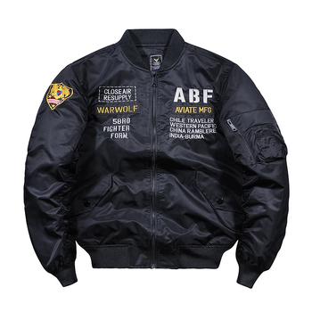 Férfi MA-1 bomber dzseki hímzéssel, vékony, könnyű, tavasz–ősz, plusz méret