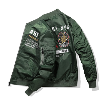 Férfi MA-1 bomber dzseki hímzéssel, vékony, könnyű, tavasz–ősz, plusz méret