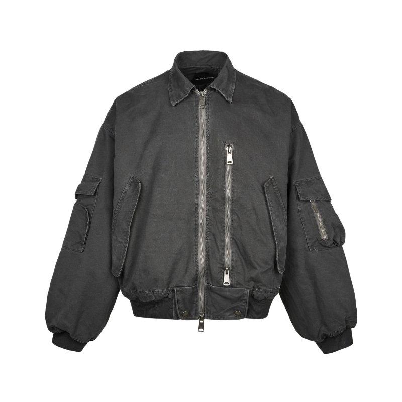 MADEEXTREME MA-1 Bomber Jacket για φθινοπωρο-χειμώνα, πυκνό ζεστό, με distresed βαφή, ανδρικό πανωφόρι από βαμβάκι