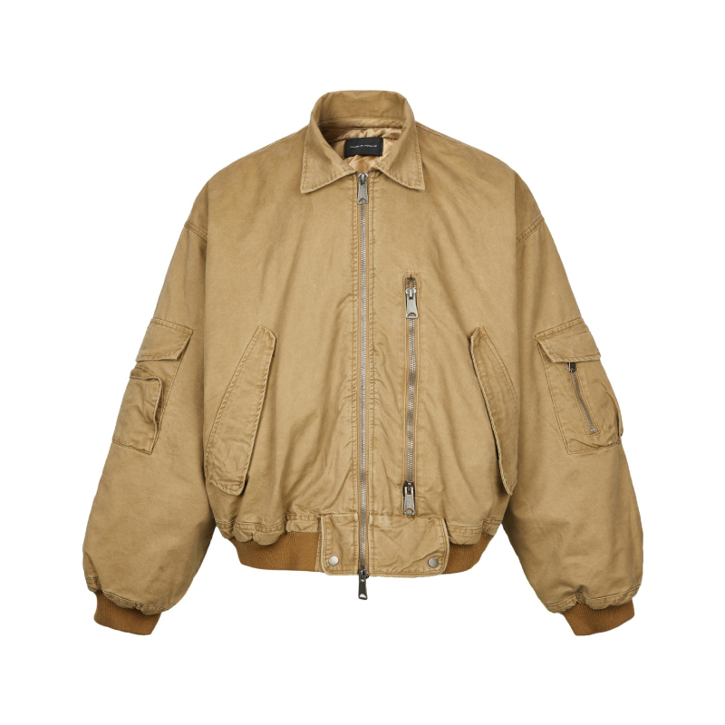 MADEEXTREME MA-1 Bomber Jacket για φθινοπωρο-χειμώνα, πυκνό ζεστό, με distresed βαφή, ανδρικό πανωφόρι από βαμβάκι