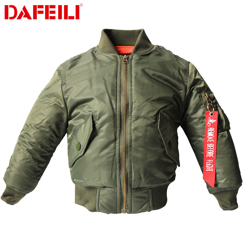 Dafeili Gyerekeknek, uniszex MA-1 bomber dzseki, őszi-téli vastag kivitel