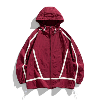 Muška oversize jakna za zaštitu od sunca, lagana ljetna jakna od ice silk materijala, kapuljača, zip, za ribolov i svakodnevno nošenje