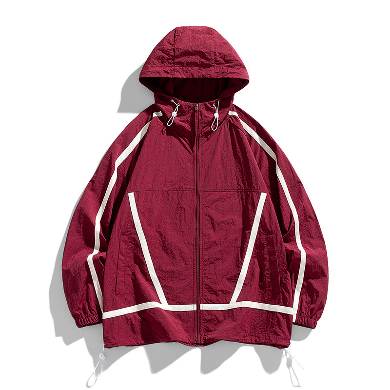 Muška oversize jakna za zaštitu od sunca, lagana ljetna jakna od ice silk materijala, kapuljača, zip, za ribolov i svakodnevno nošenje