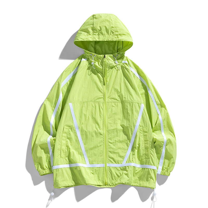 Muška oversize jakna za zaštitu od sunca, lagana ljetna jakna od ice silk materijala, kapuljača, zip, za ribolov i svakodnevno nošenje