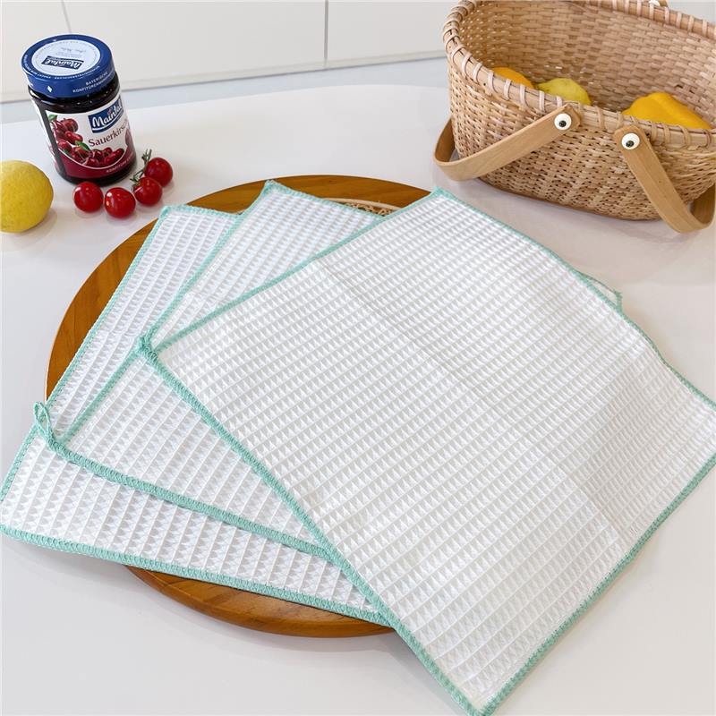 UYIKU Mikrovlaknaste krpe za čišćenje s wafle uzorkom, set od 3 komada, kuhinjske krpe za suđe, bez dlačica, lako se čiste