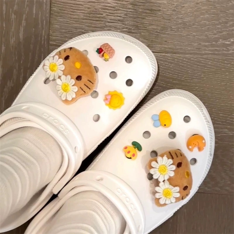 Odvojiva 3D dekorativna kopča za cipele Crocs-stila, Hello Kitty dizajn s havajskim cvijetom, DIY ukras gornjeg dijela