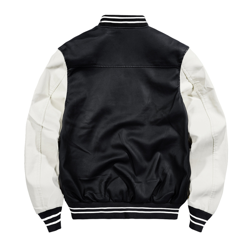 Proljetna muška PU kožna bomber jakna – slobodan kroj, američki stil, zatvarač, stojeći ovratnik, 61J01
