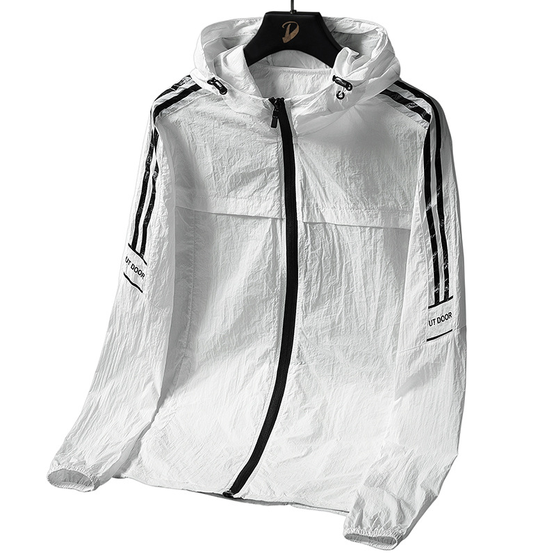 Muška jakna s UV zaštitom, kapuljačom, ultra-tanka i prozračna ice silk, za ljeto i sport
