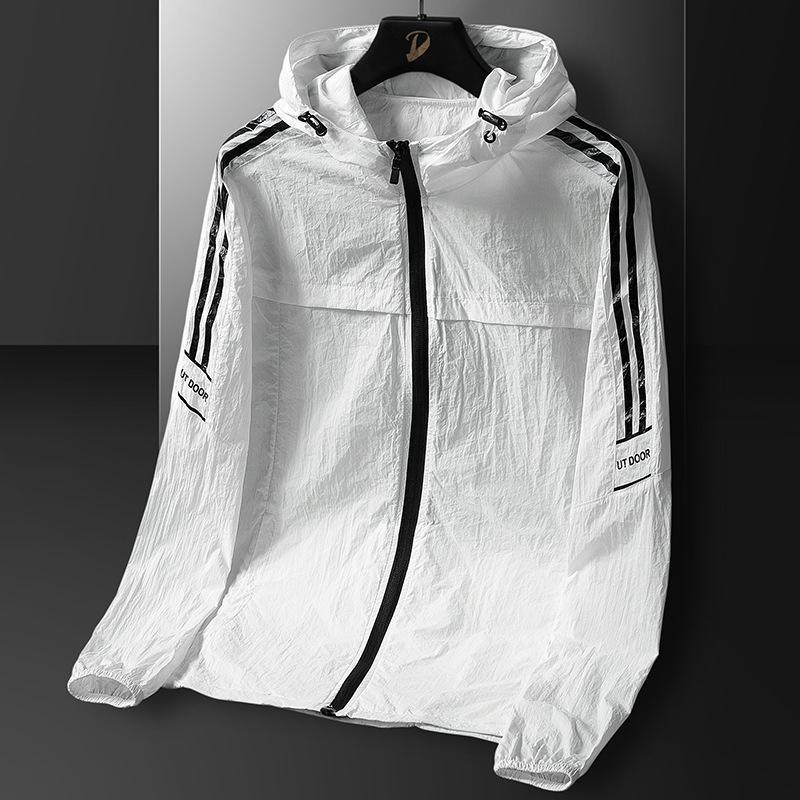 Muška jakna s UV zaštitom, kapuljačom, ultra-tanka i prozračna ice silk, za ljeto i sport