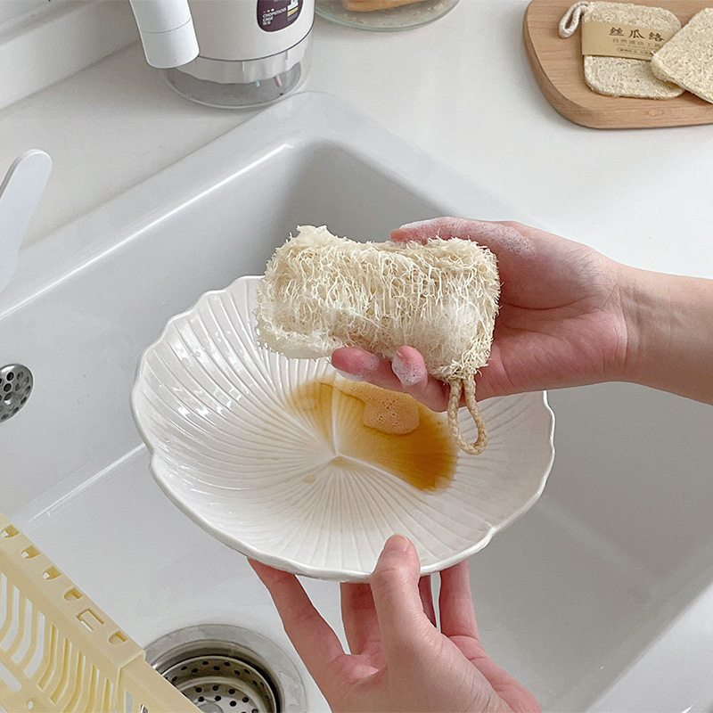 Muni Life biološki razgradiva loofah krpa za suđe – kućna krpa za pranje lonaca i tanjura od prirodnih vlakana loofah