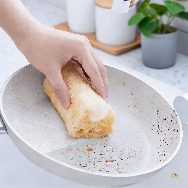 Lufa krpa za pranje posuđa, prirodni scrub, krpa od vlakana dinje za kuhinjske posude, izdržljiv kuhinjski scrub, krpa za čaše