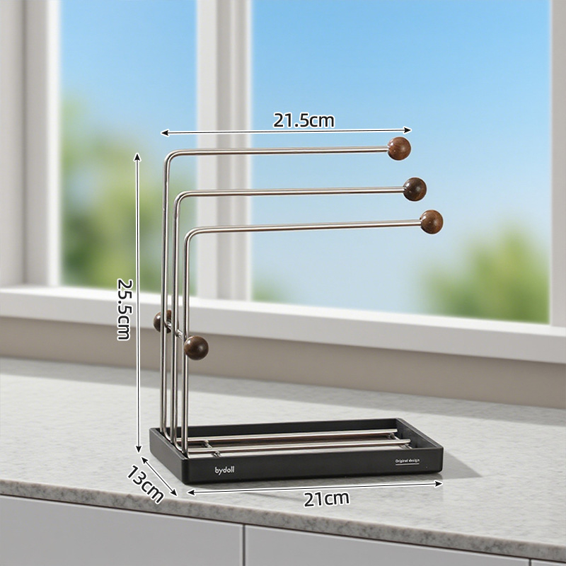Stalak od nehrđajućeg čelika za sušenje krpa i spužvi u kuhinji, uski rub, visoke kvalitete