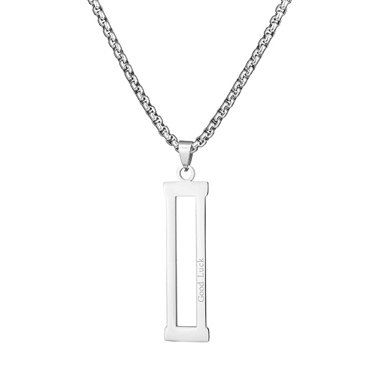 Ogrlica od titanskog čelika sa slovom M, unisex, duga podesiva lančana ogrlica, geometrijski stil