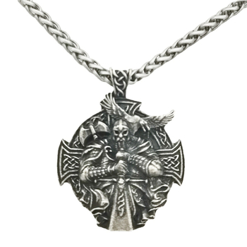 Vikinški Odin privjesak – ogrlica s motivom križa i vrane, nordijski stil, unisex