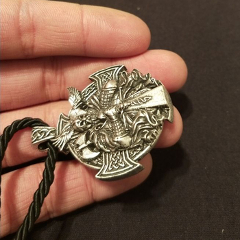 Vikinški Odin privjesak – ogrlica s motivom križa i vrane, nordijski stil, unisex