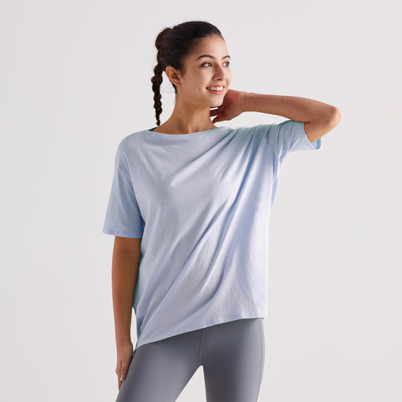 RUNA PULSE Top dama yoga cu mâneci scurte, respirabil, uscare rapidă, design Turtle-back, versatil, croială slim