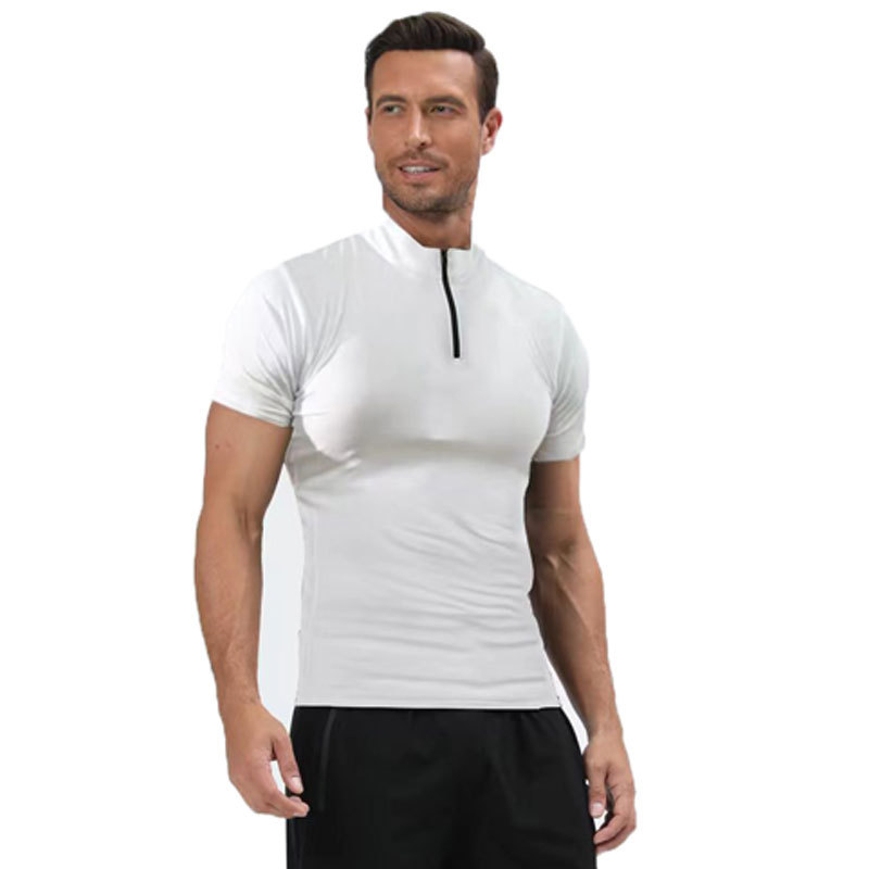 Uniszex hosszú ujjú gyorsan száradó sportos felső fél-zipzárral – fitness és futás készlet